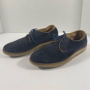 Johnston & Murphy Campton Perforated Lace-Up oxford Shoes Blue Sheepskin 8M EUC